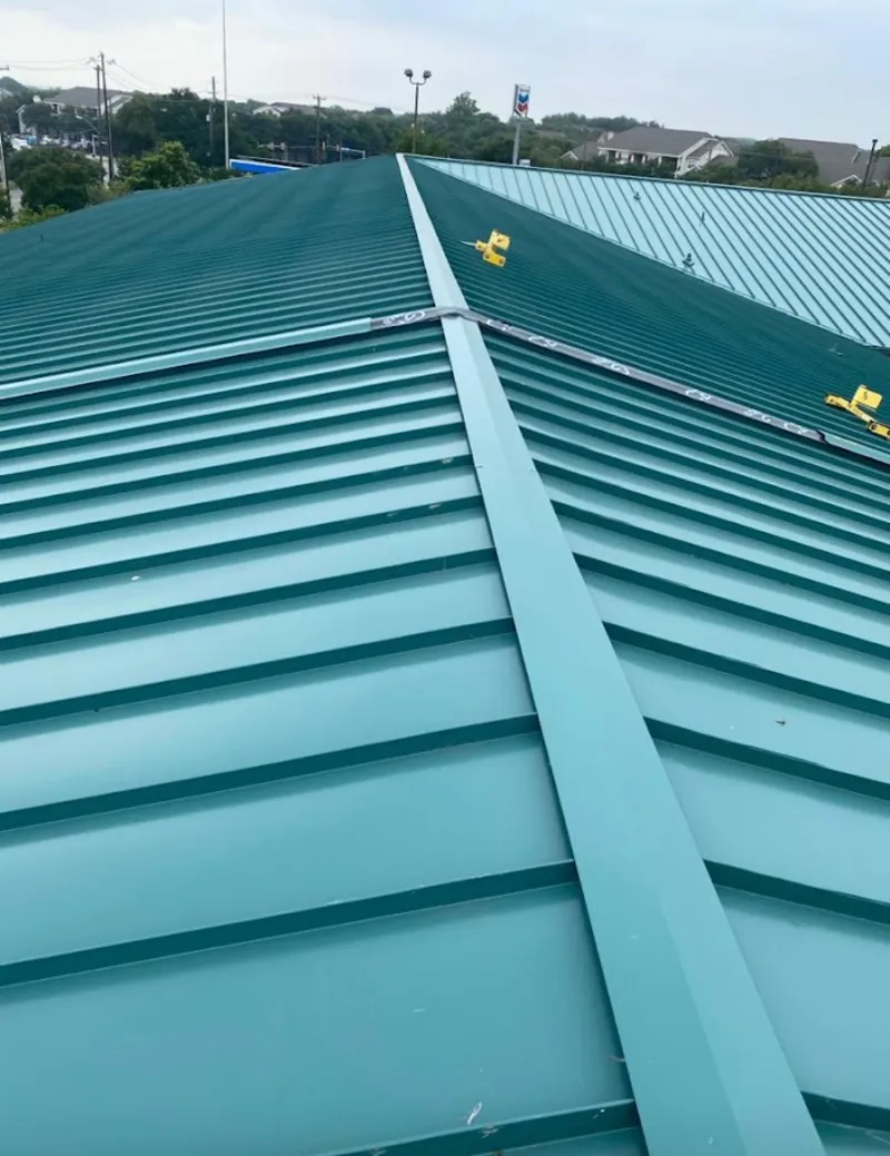 Green commercial metal roof ridge and valley for Metal Roof Repair in Palmerton